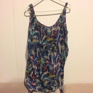 Acne multicolor printed silk chiffon dress